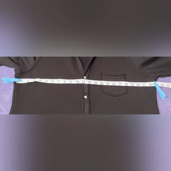 Frank & Eileen Eileen Button-Up Shirt TRIPLE FLEECE Size: M Black - Picture 15 of 16